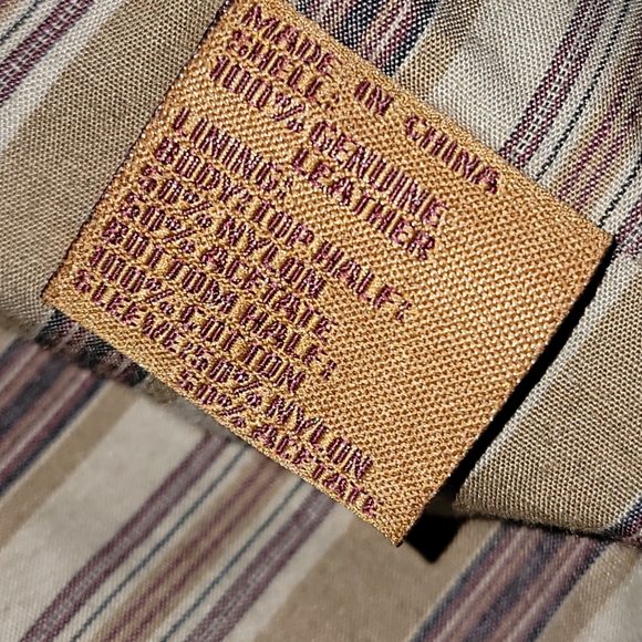 The Territory Ahead Mens Brown Distressed Look Leather Coat Jacket Large - Picture 5 of 5